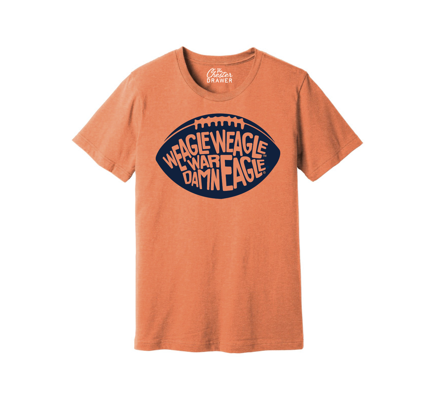 Weagle Weagle Football: Heather Orange + Navy, 2XLarge