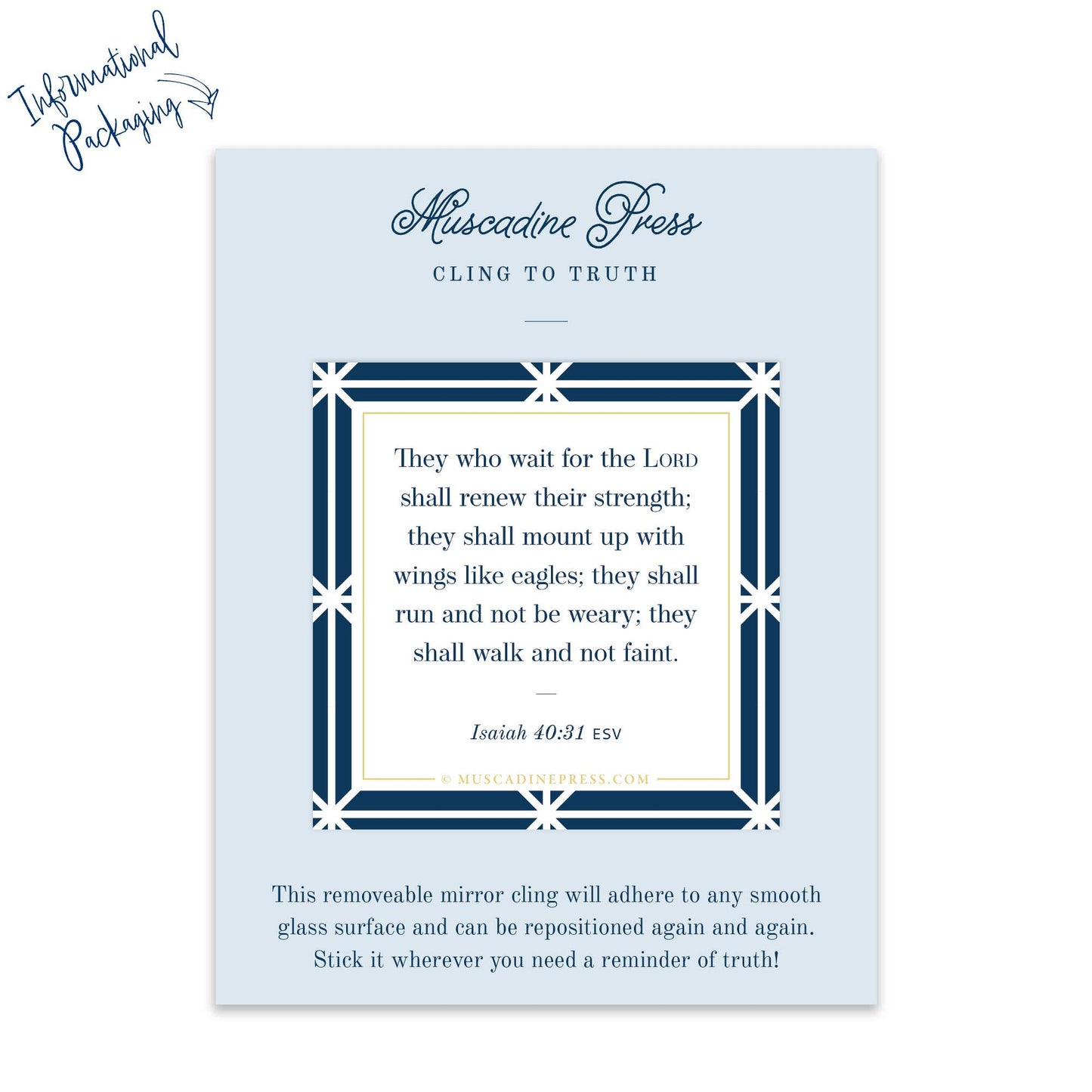 Scripture Mirror Cling, Wait for the Lord