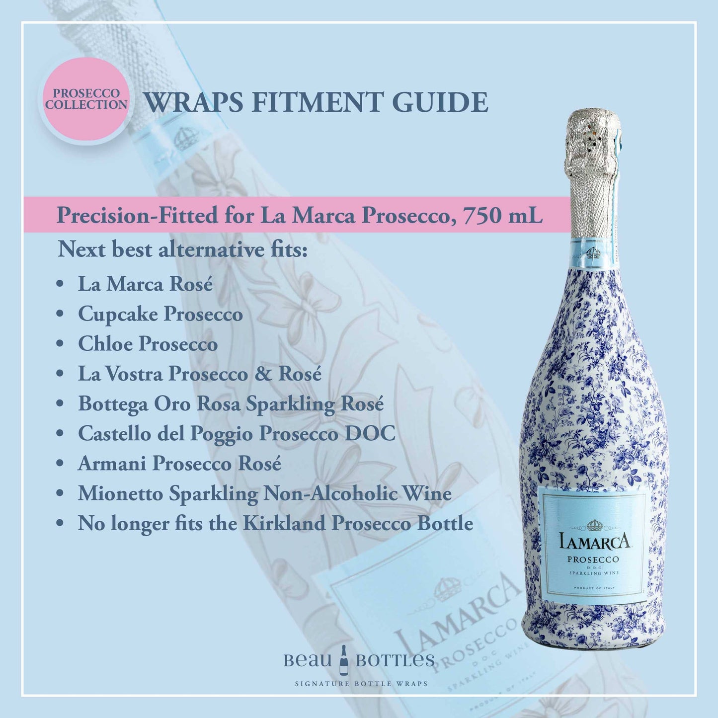 Brown & White Cane Prosecco Bottle Wrap