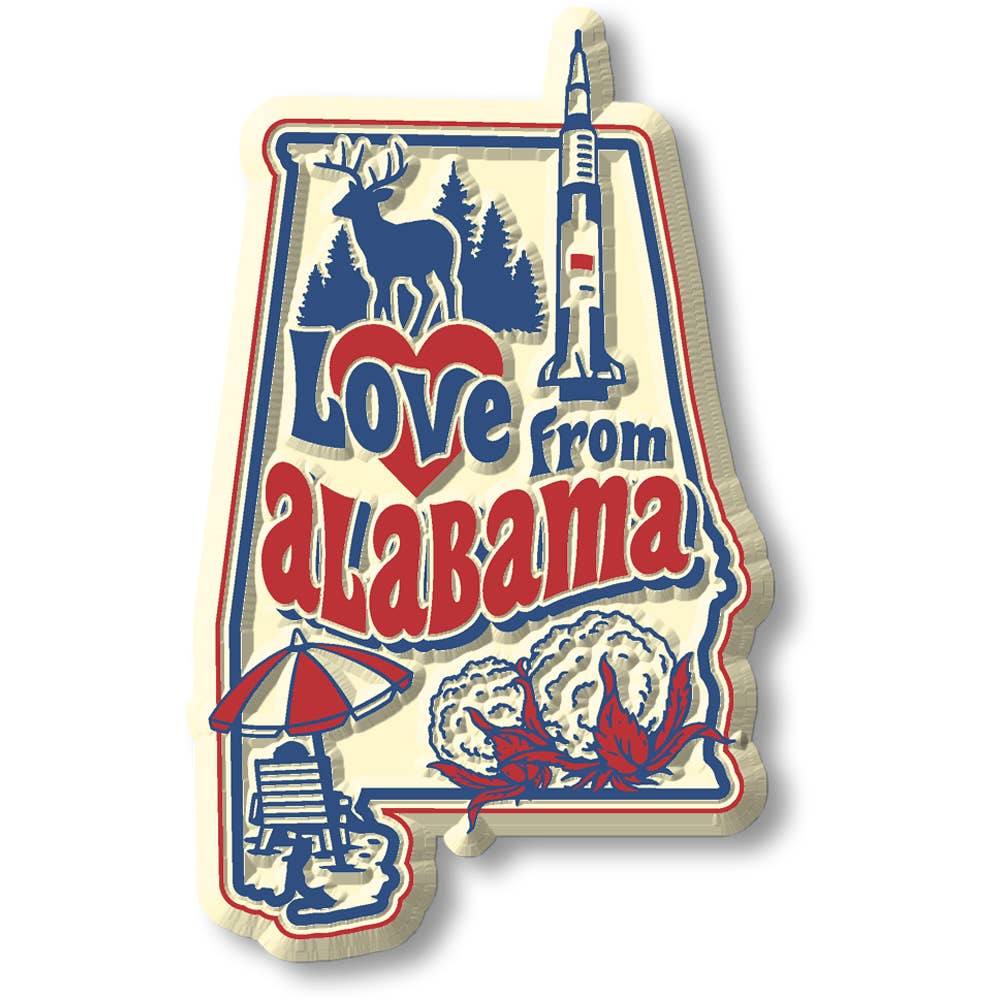 "Love from Alabama" Vintage State Magnet Made in USA