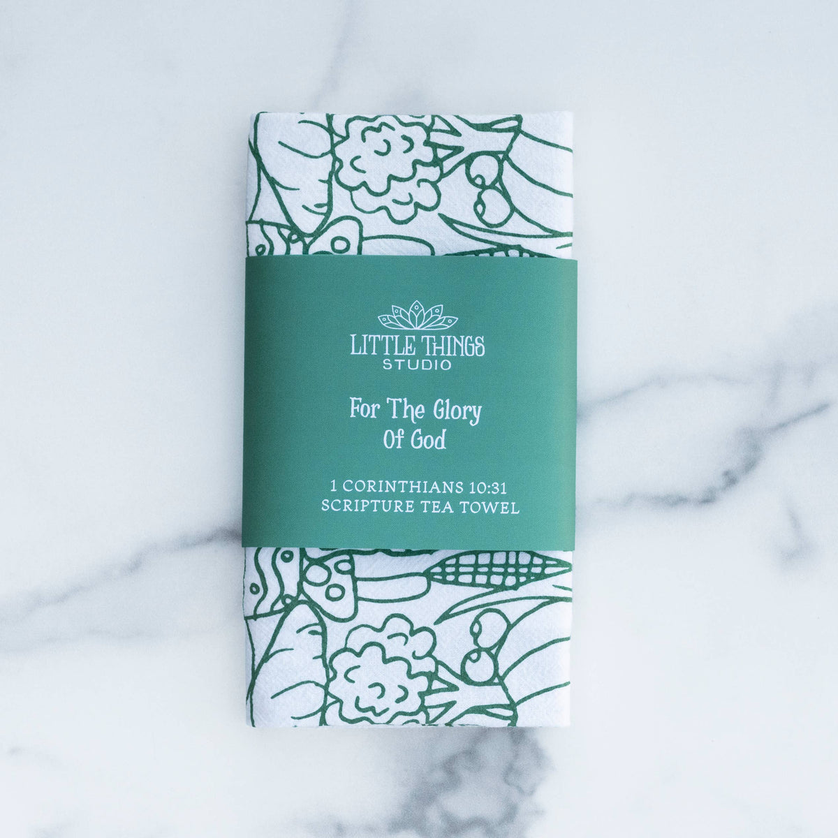 For the Glory of God Scripture Tea Towel — 24"x20"