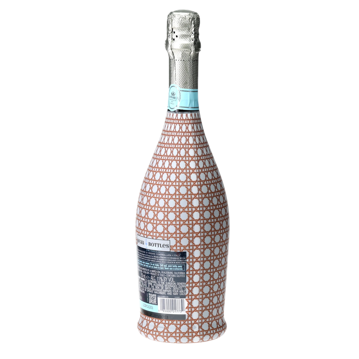Brown & White Cane Prosecco Bottle Wrap