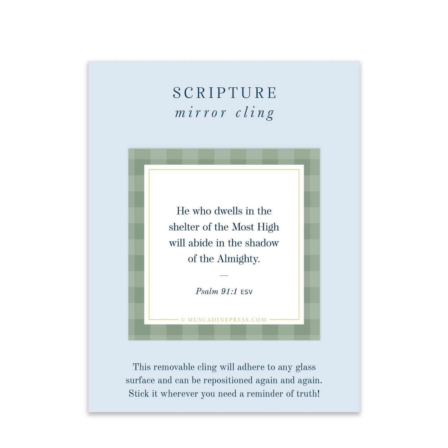Scripture Mirror Cling, He Who Dwells