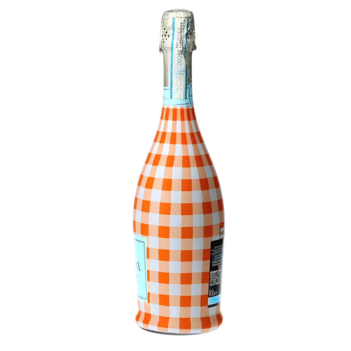 Beau Bottles Orange & White Gingham Prosecco Bottle Wrap