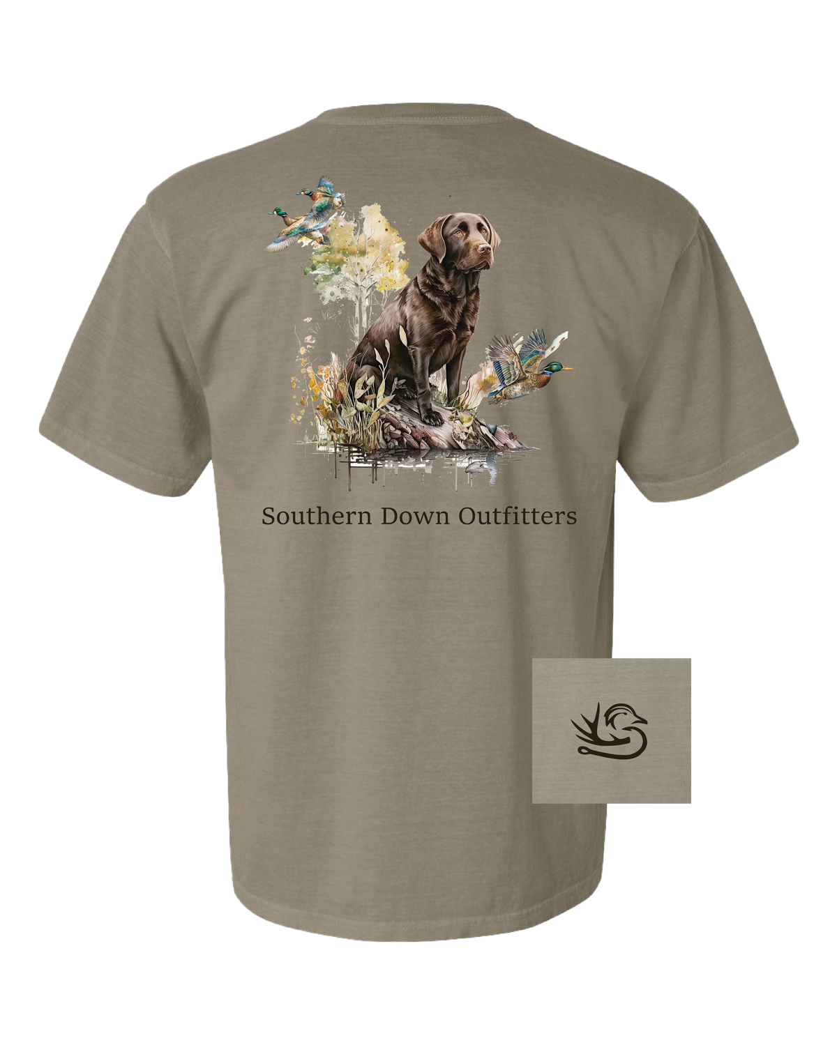 Chocolate Lab Tee: Blue Spruce, Medium