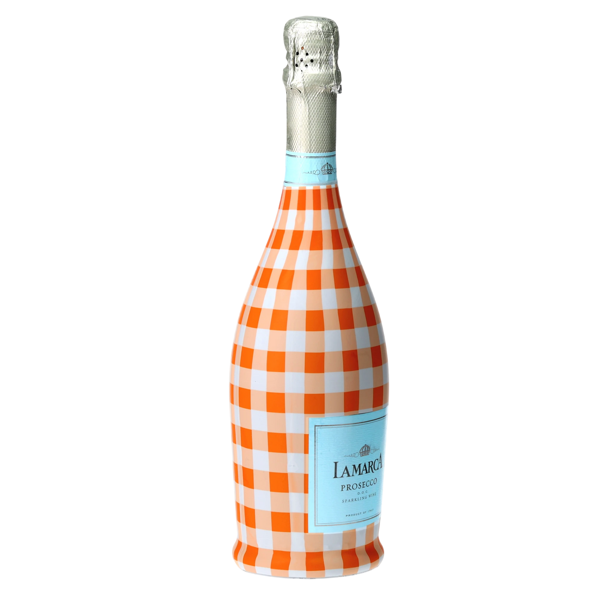 Beau Bottles Orange & White Gingham Prosecco Bottle Wrap