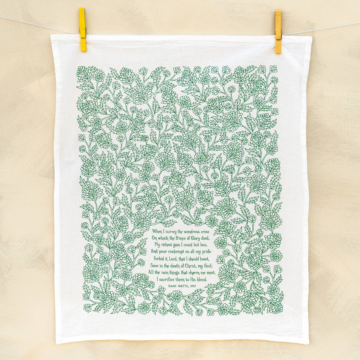 When I Survey the Wondrous Cross Hymn Tea Towel