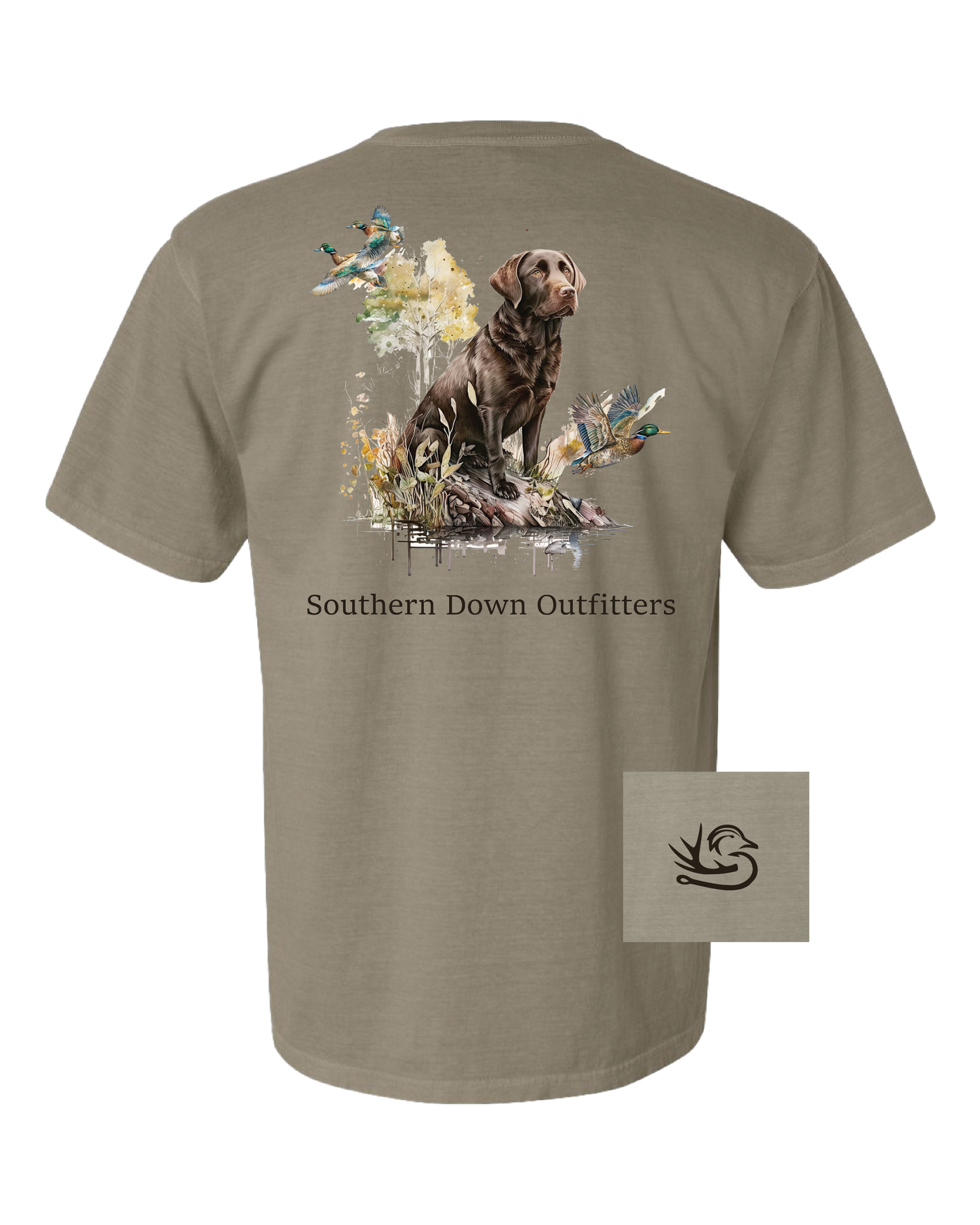 Chocolate Lab Tee: Blue Spruce, 2X