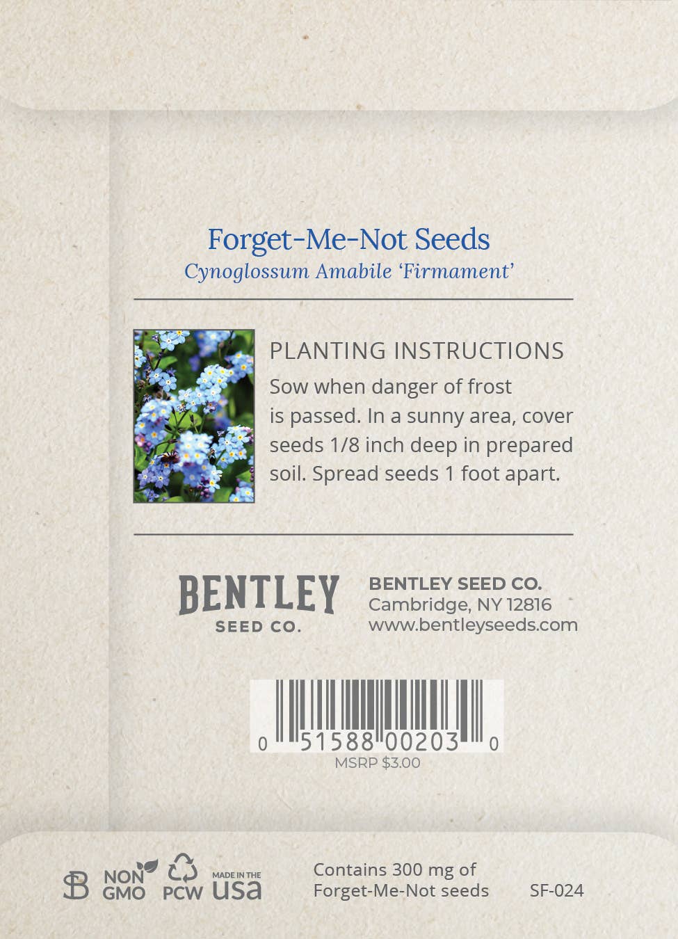 Beloved Friend - Forget Me Not Seed Packets