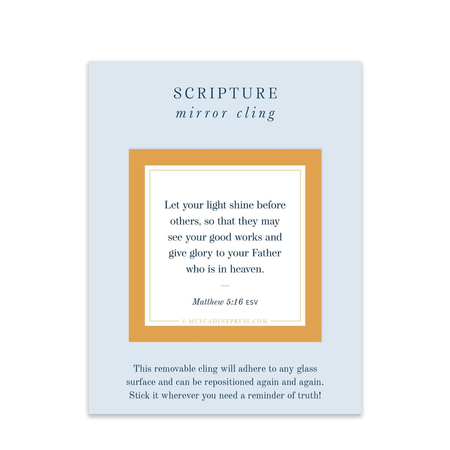 Scripture Mirror Cling, Let Your Light Shine