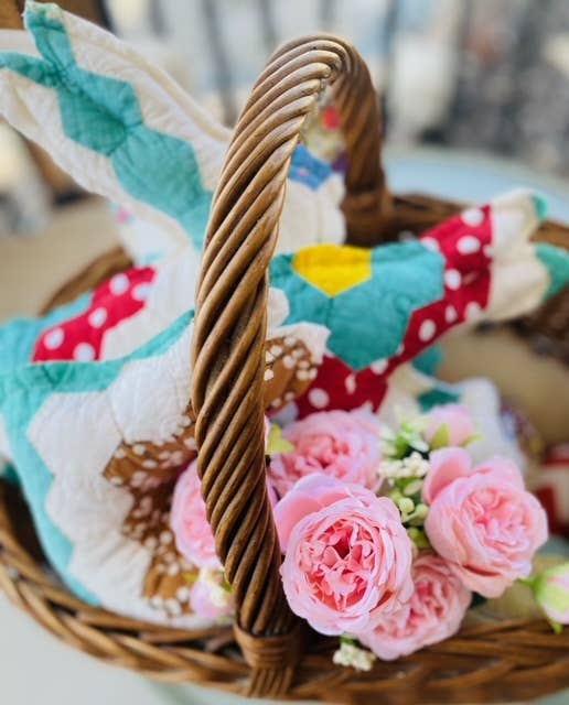Vintage Fabric Easter Bunnies made from upcycled quilts