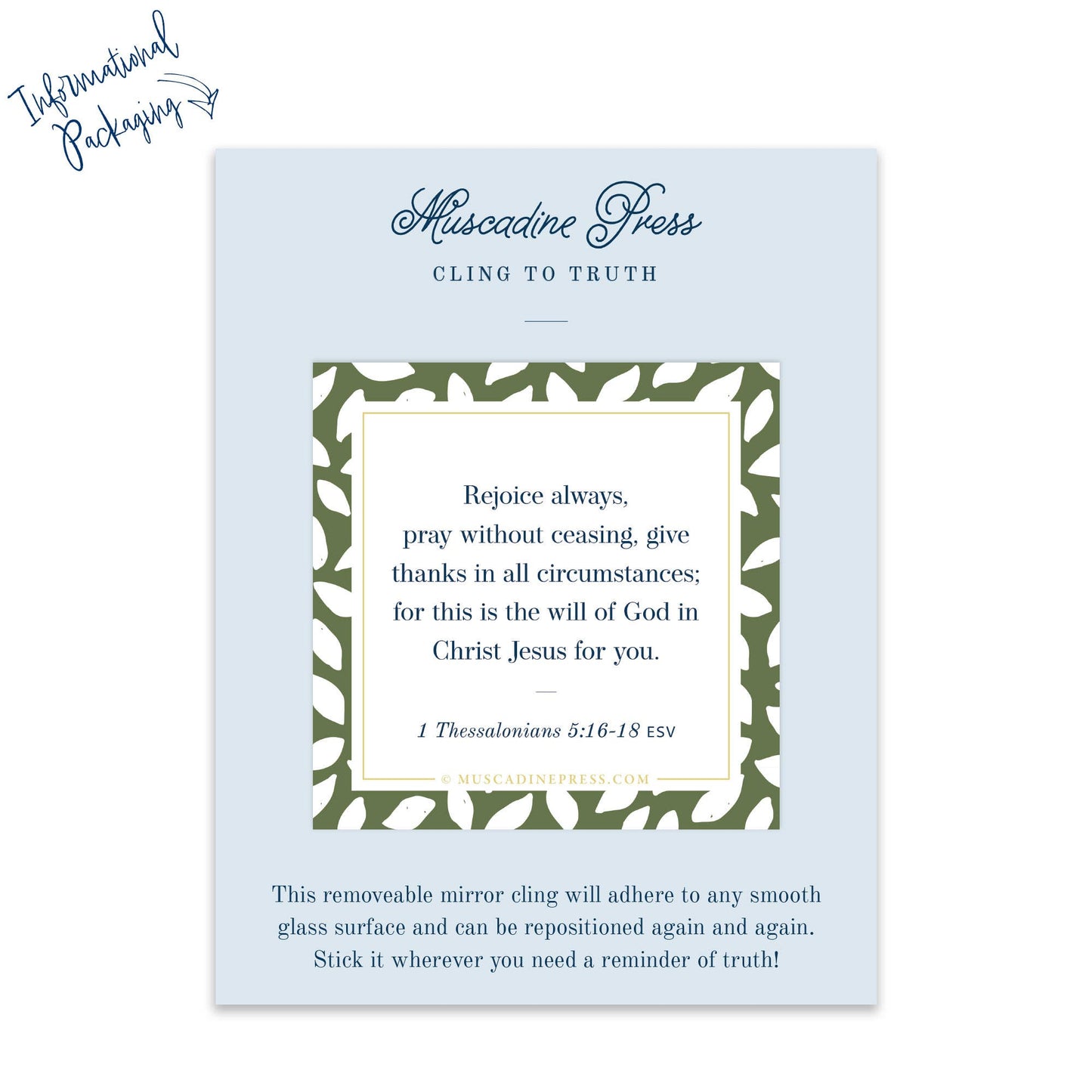 Scripture Mirror Cling, Rejoice Always