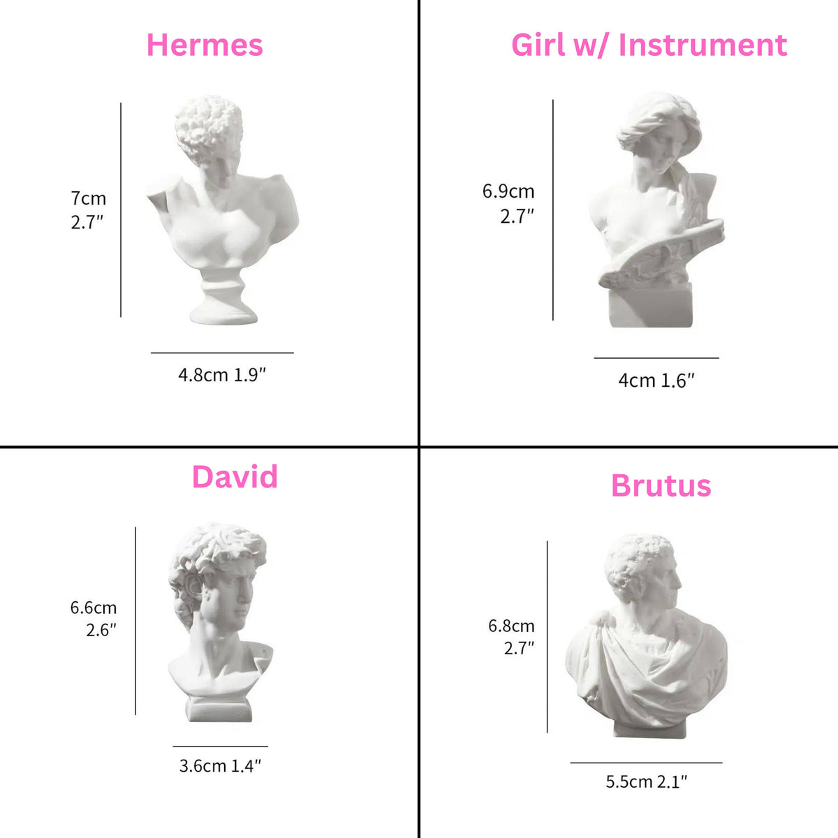 Miniature Greek Busts - Intricately Carved: David