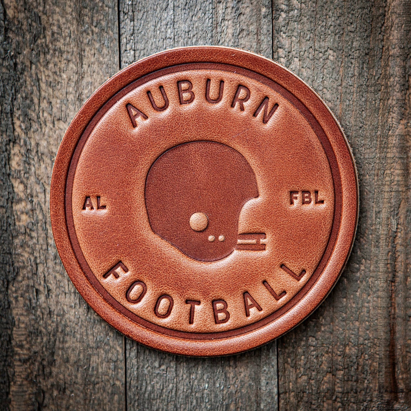 Auburn Football Leather Coaster