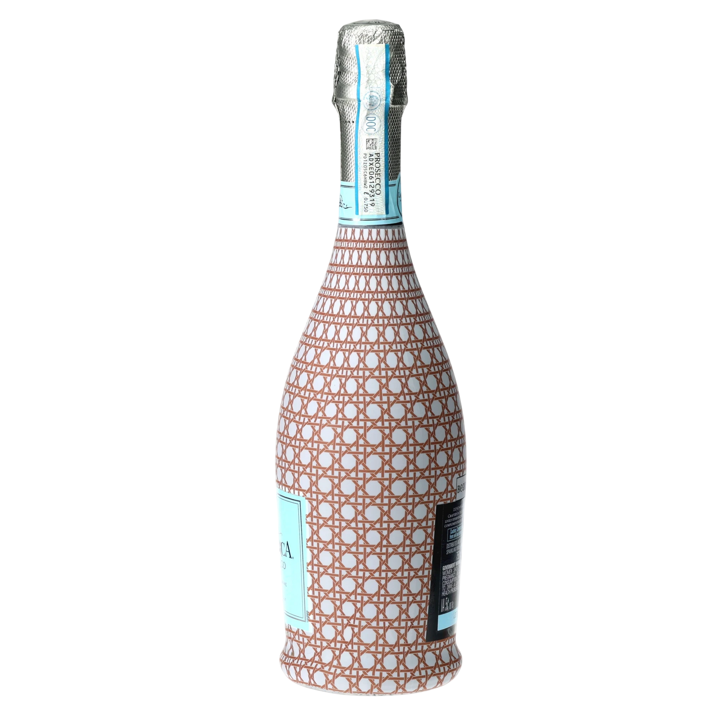 Brown & White Cane Prosecco Bottle Wrap