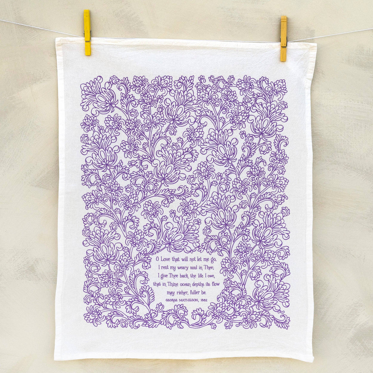 O Love That Wilt Not Let Me Go Hymn Tea Towel