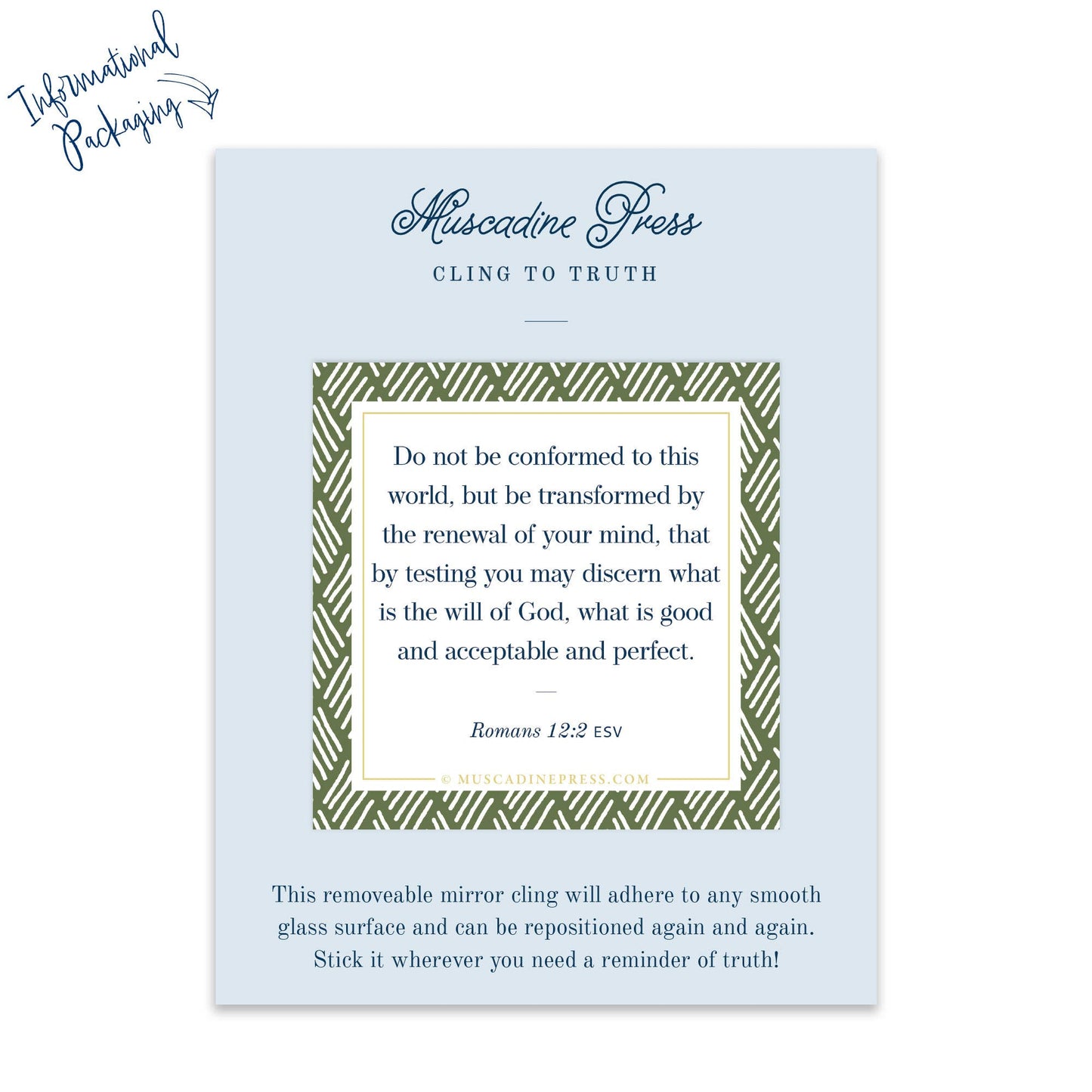 Scripture Mirror Cling, Be Transformed