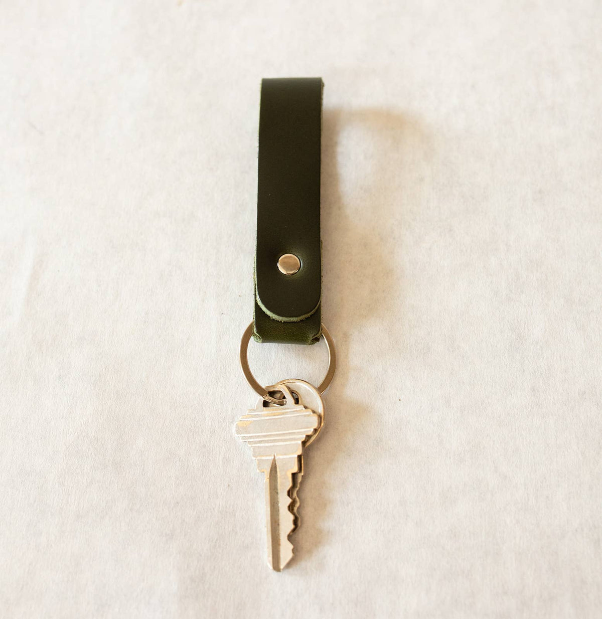 Leather Key Ring - Keychain: Kelly Green