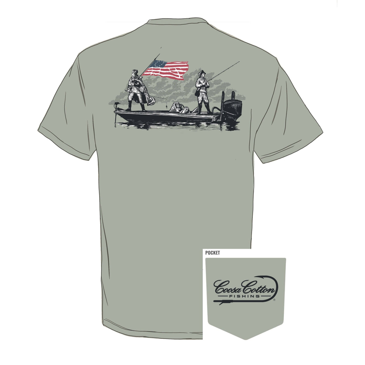 Short Sleeve Pocket Tee | 1776 | Stone: Small