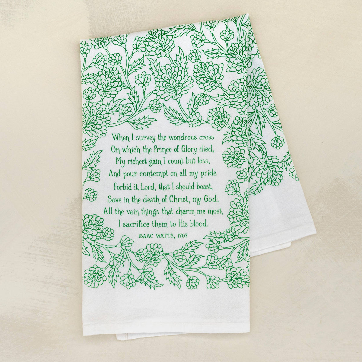 When I Survey the Wondrous Cross Hymn Tea Towel