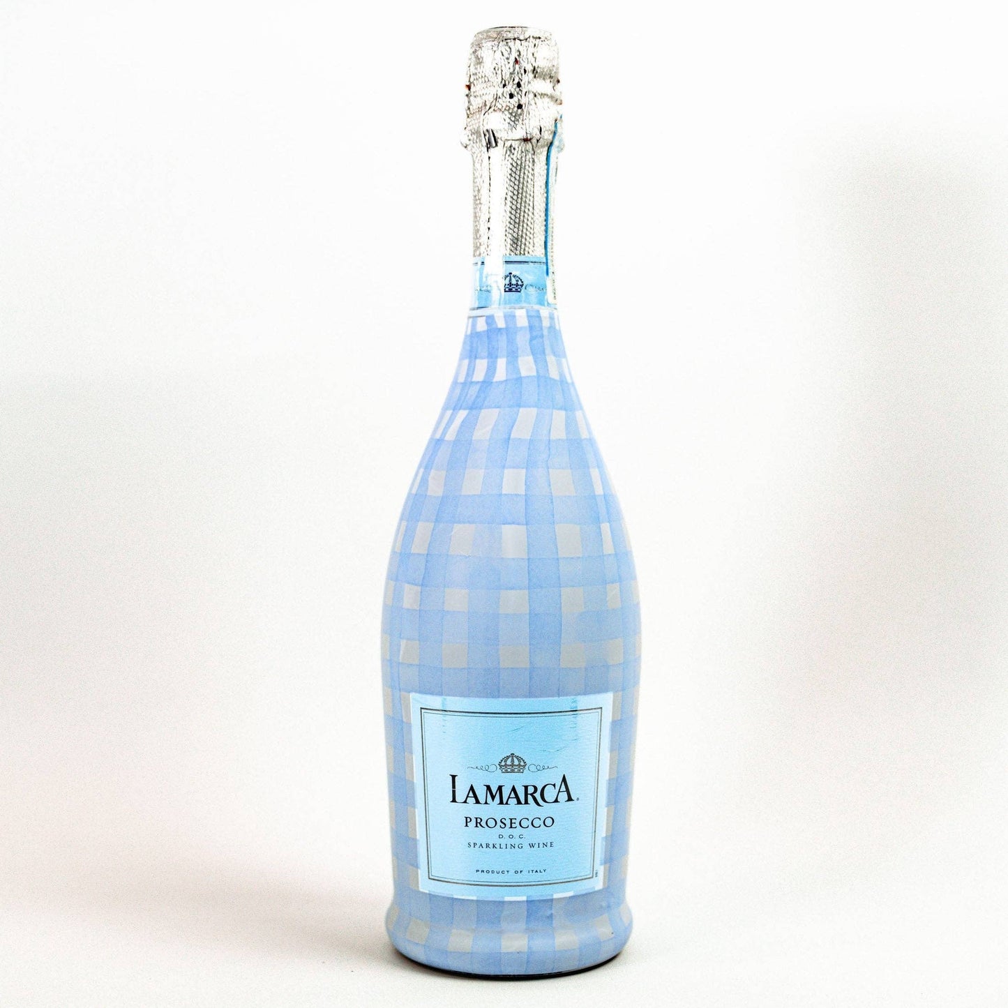 Beau Bottles Powder Blue Picnic Gingham- Prosecco Collection