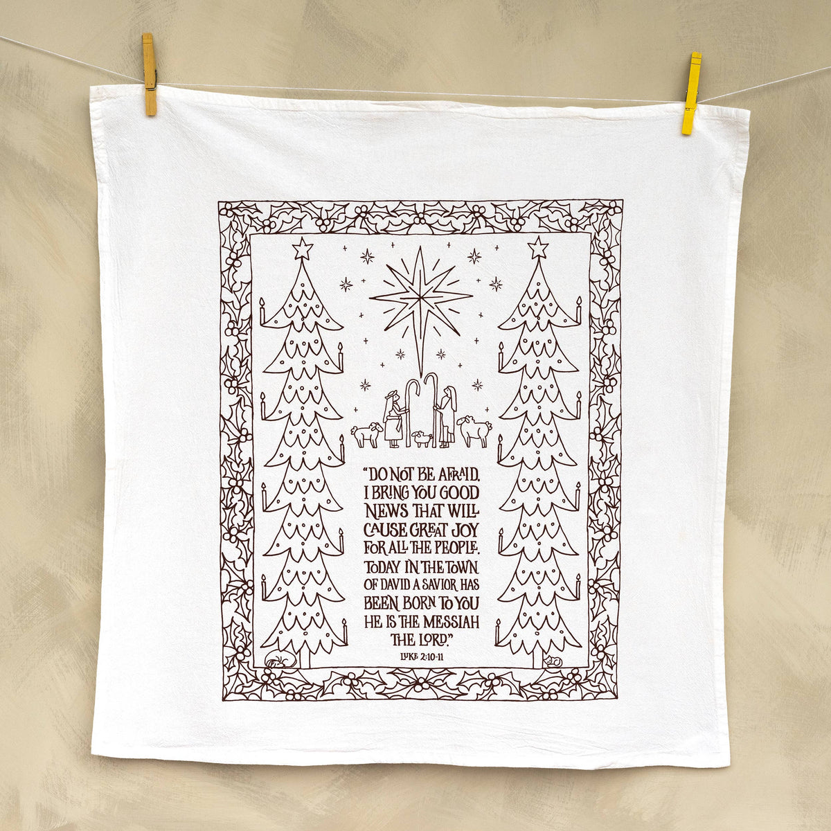 Great Joy for All the People Christmas Tea Towel