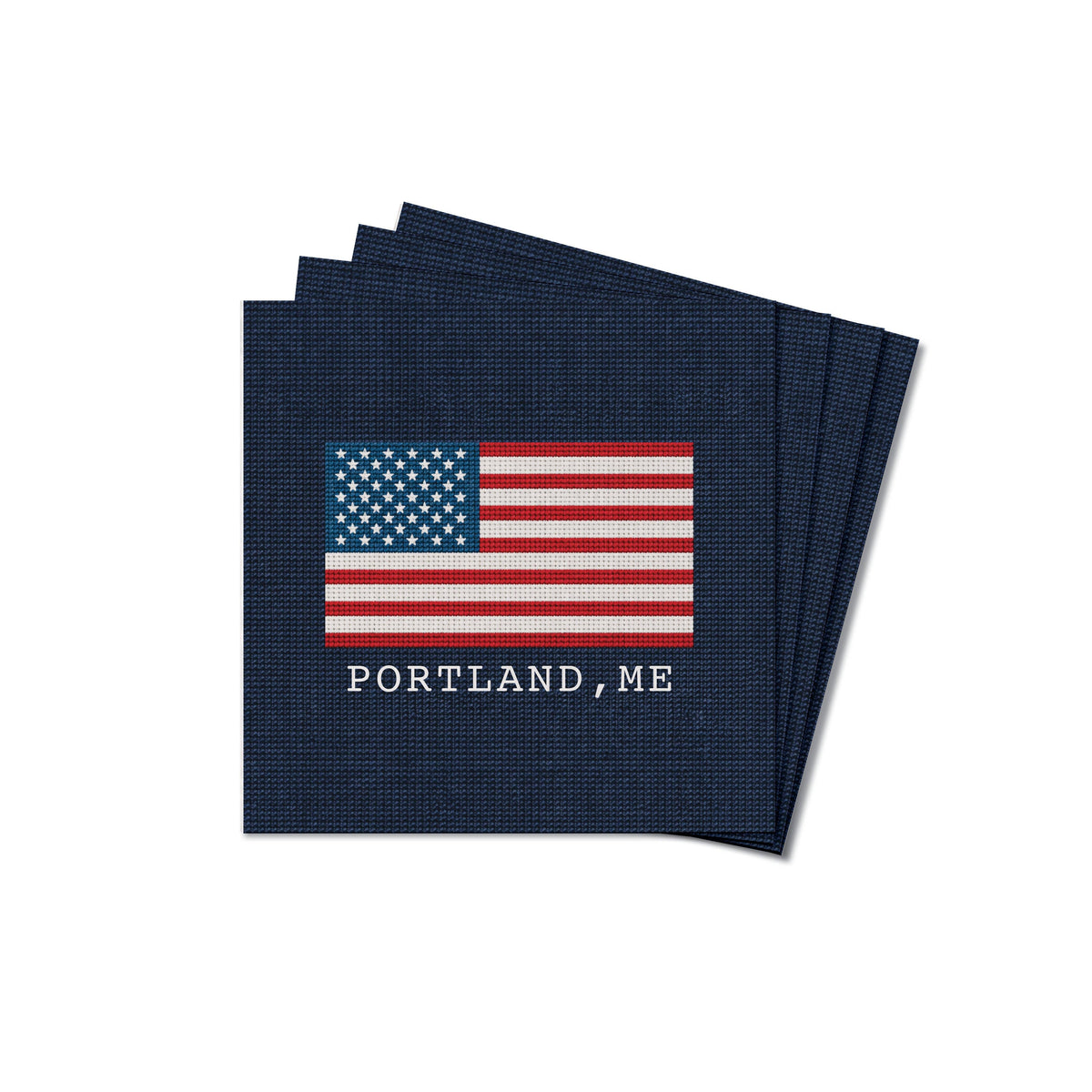 American Flag Needlepoint Wetumpka Coaster