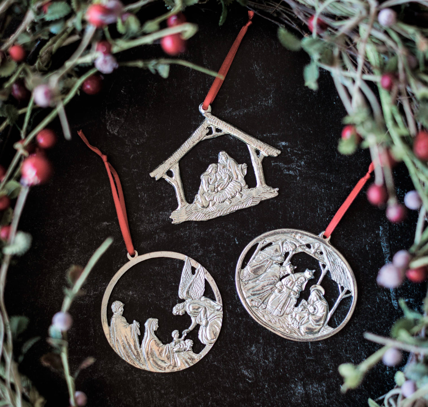 Pewter nativity