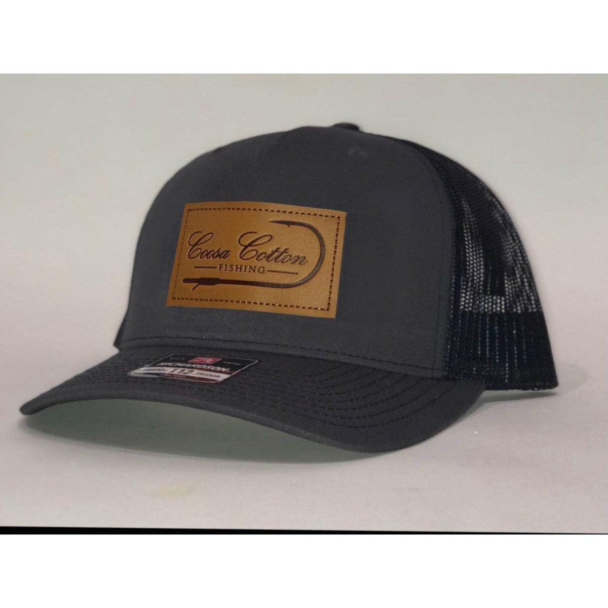 Leather Patch Trucker Hat- 5 Panel- Ombré Blue