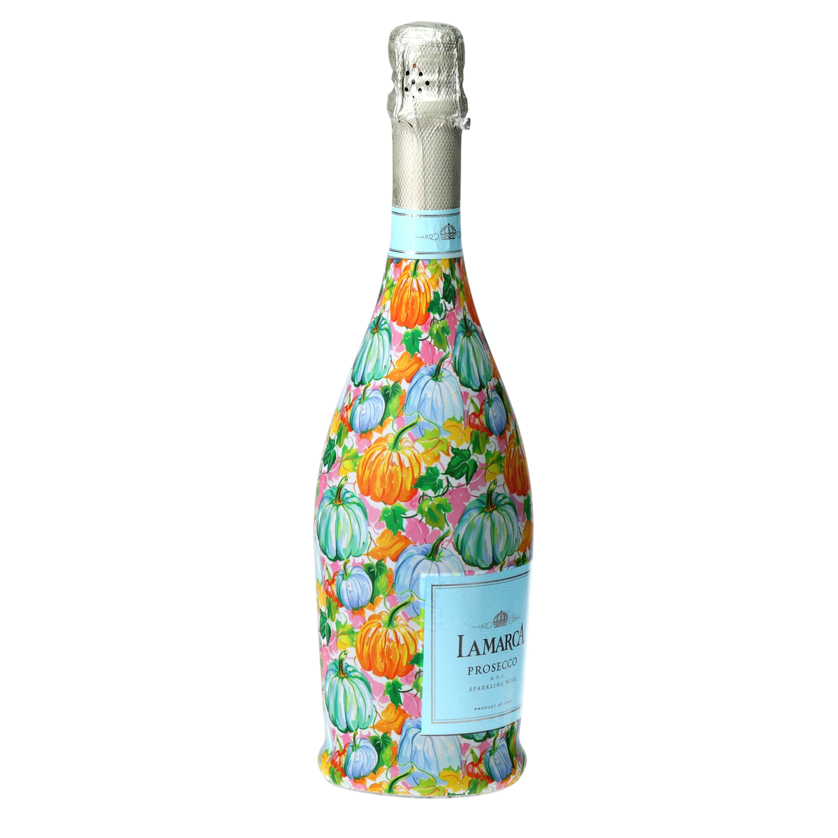 Orange & Blue Pumpkins Prosecco Bottle Wrap