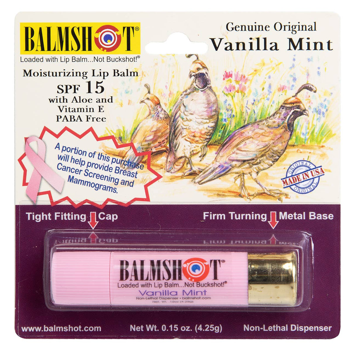 Balmshot Pink Vanilla Mint Lip Balm