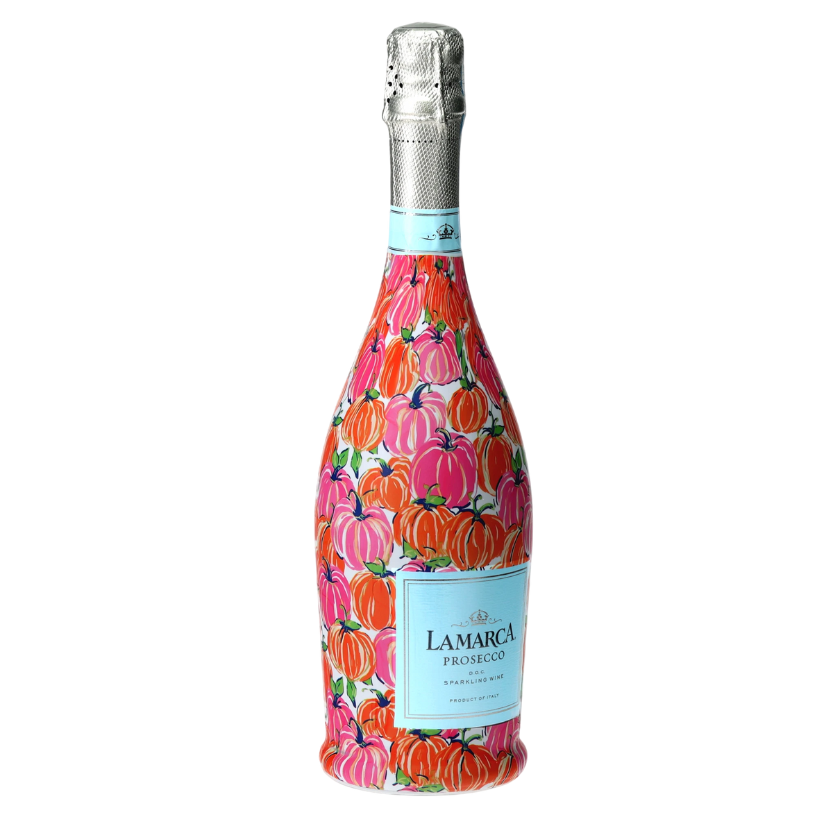 Pink & Orange Pumpkins Prosecco Bottle Wrap