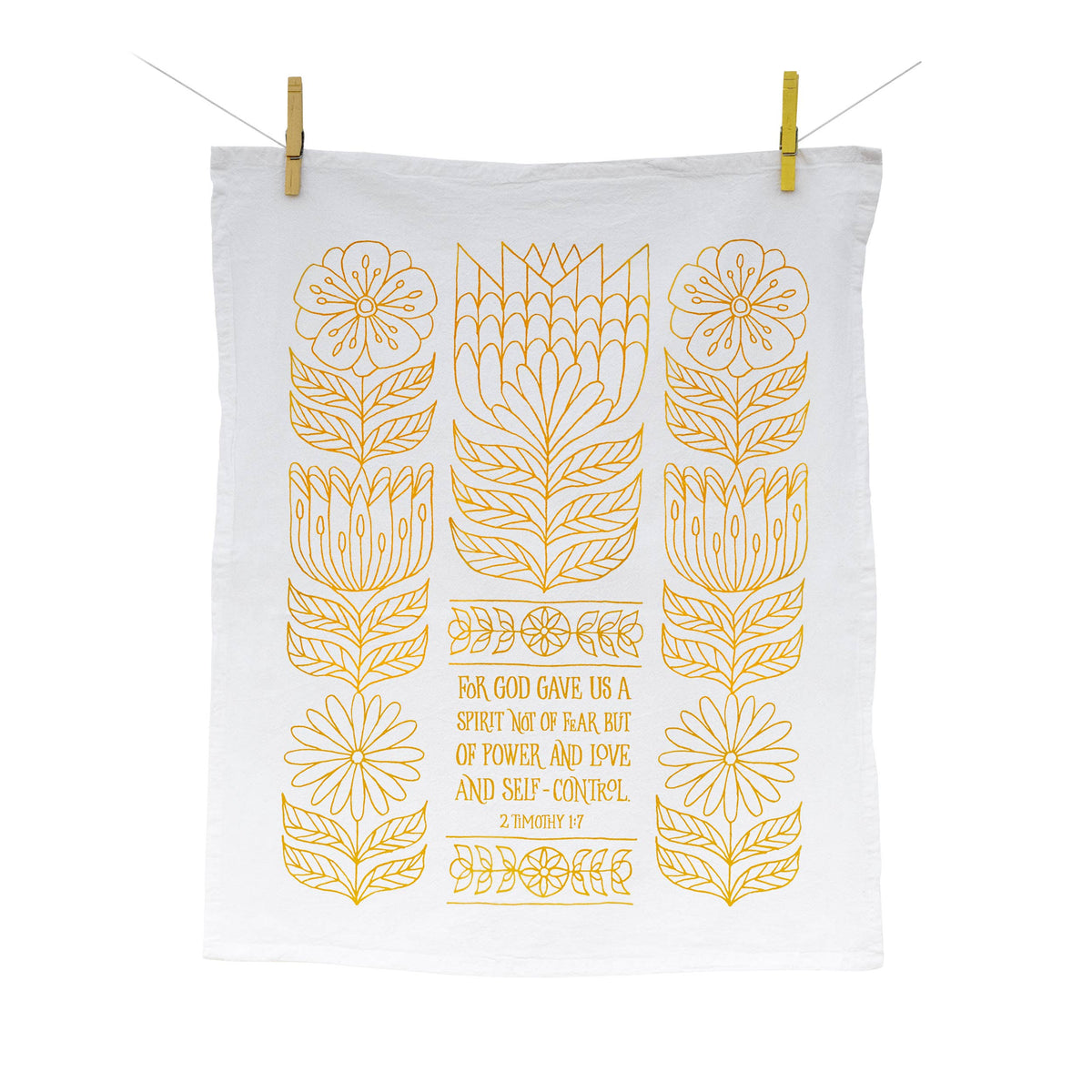 Power, Love & Self-Control Scripture Tea Towel — 24"x20"