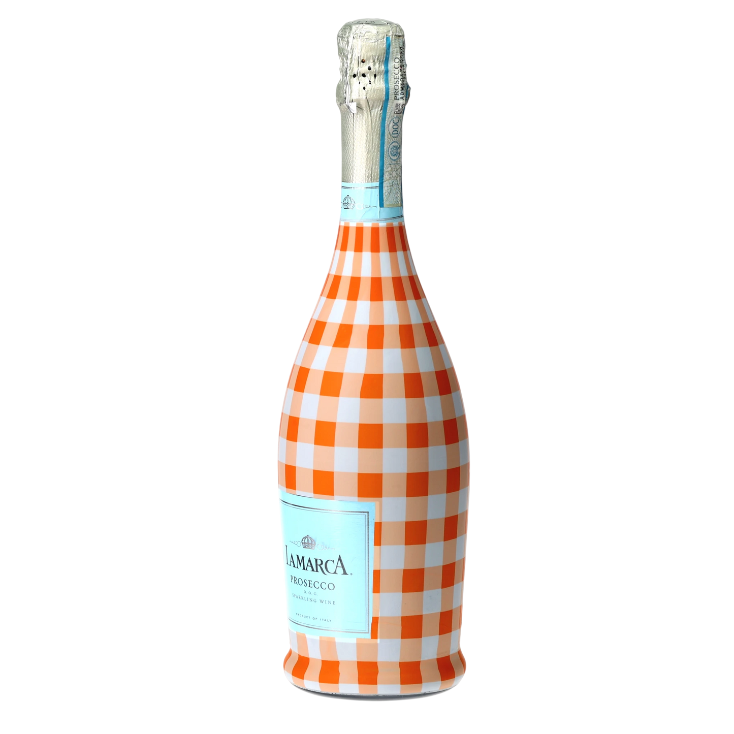 Beau Bottles Orange & White Gingham Prosecco Bottle Wrap