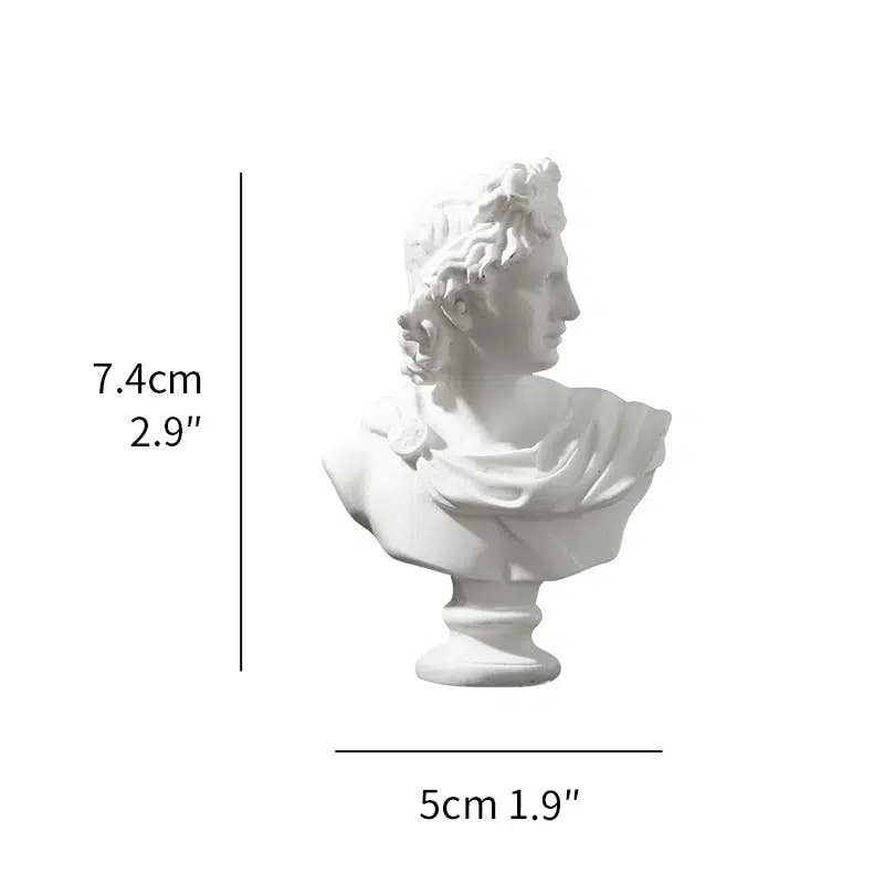 Miniature Greek Busts - Intricately Carved: David
