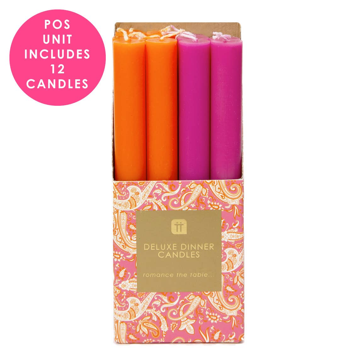 Orange & Pink Taper Candles | POS | Mothers Day Gifts |