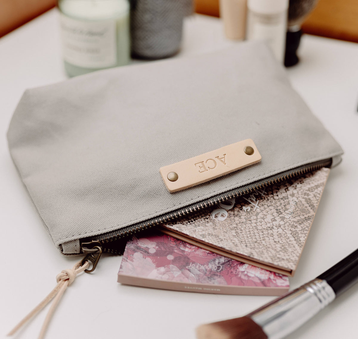Canvas Pouch - USA Made: Brown, Pine