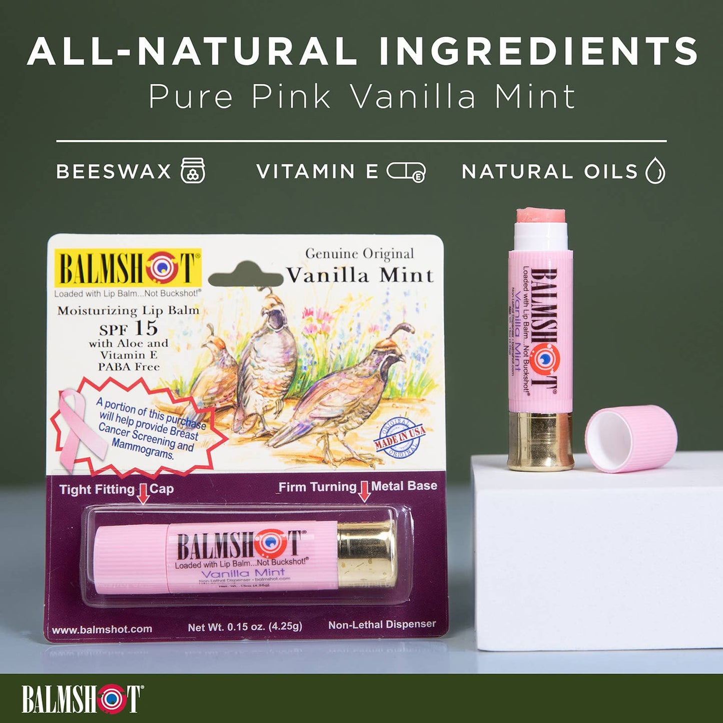 Balmshot Pink Vanilla Mint Lip Balm