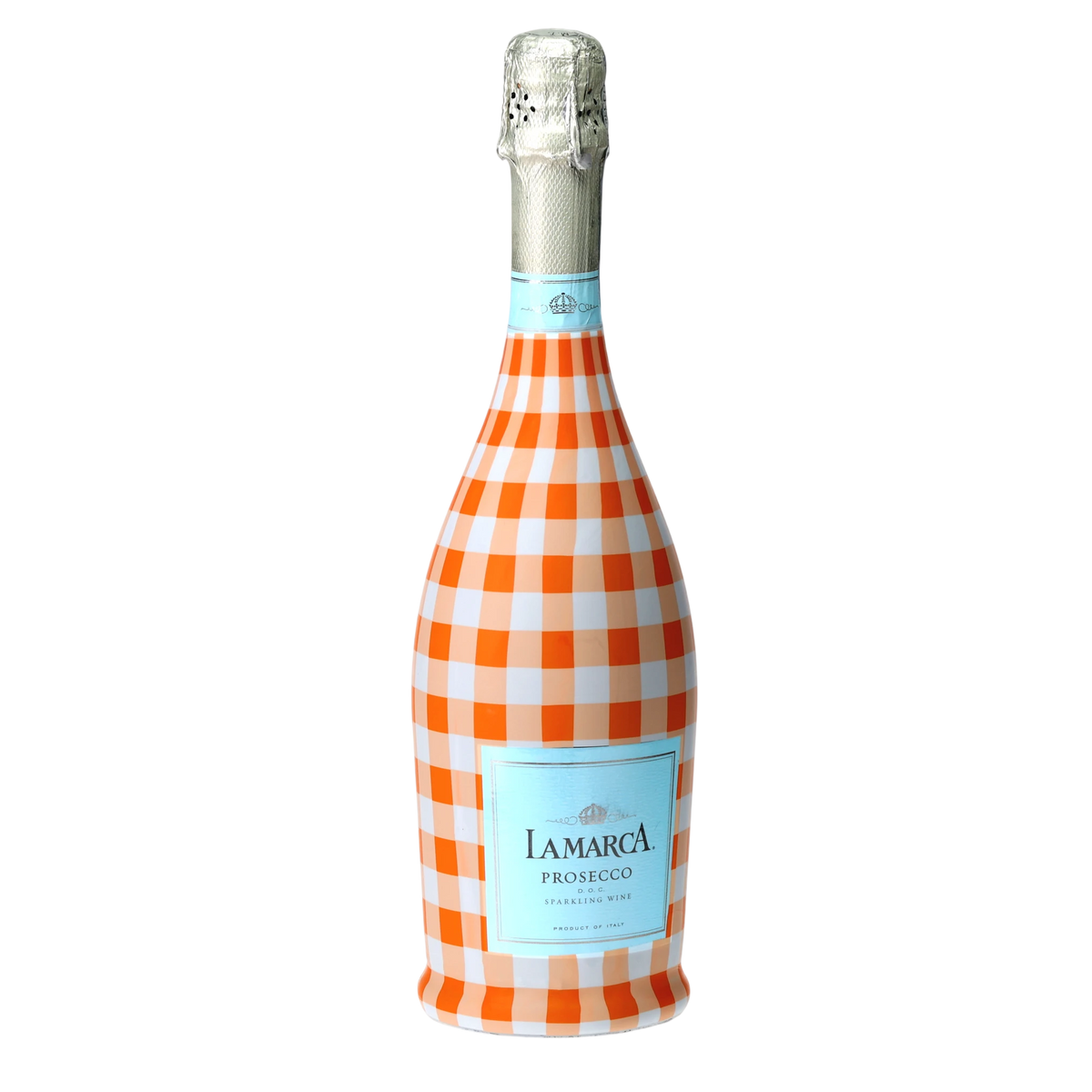 Beau Bottles Orange & White Gingham Prosecco Bottle Wrap