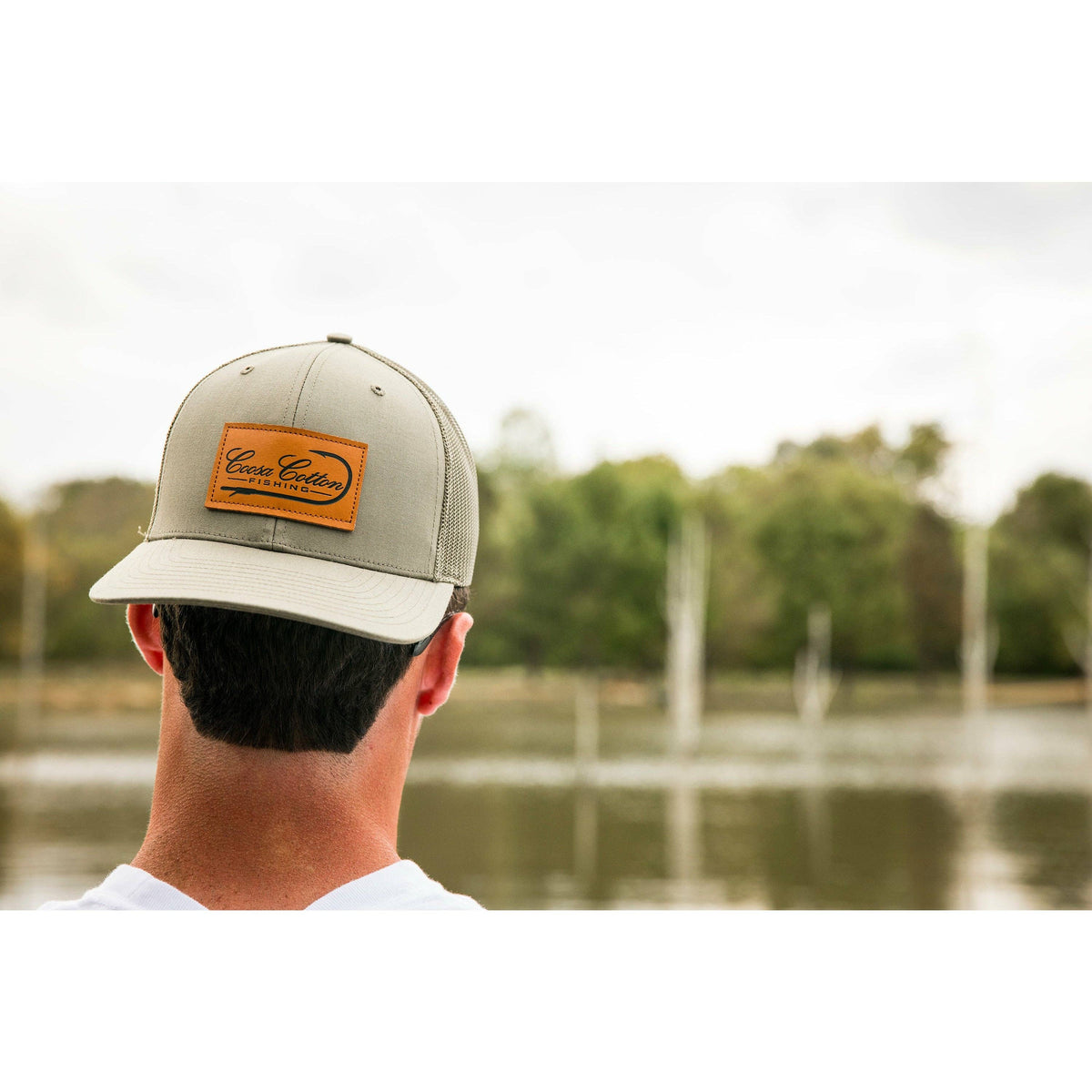 Leather Patch Trucker Hat- Loden Green