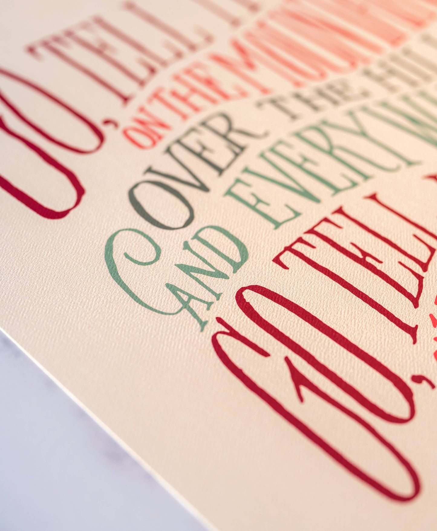 Go Tell It on the Mountain Hymn Art Print - 16x20 - Vanilla