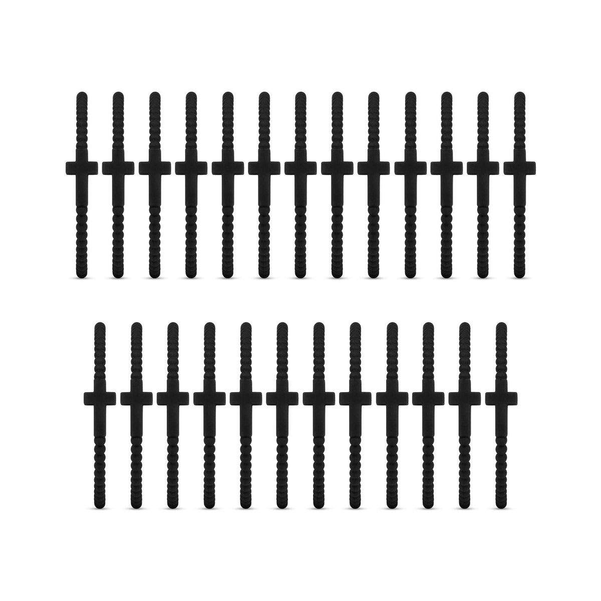 Jesus Bracelets - 25 Packs: Black (25 Pack), Small