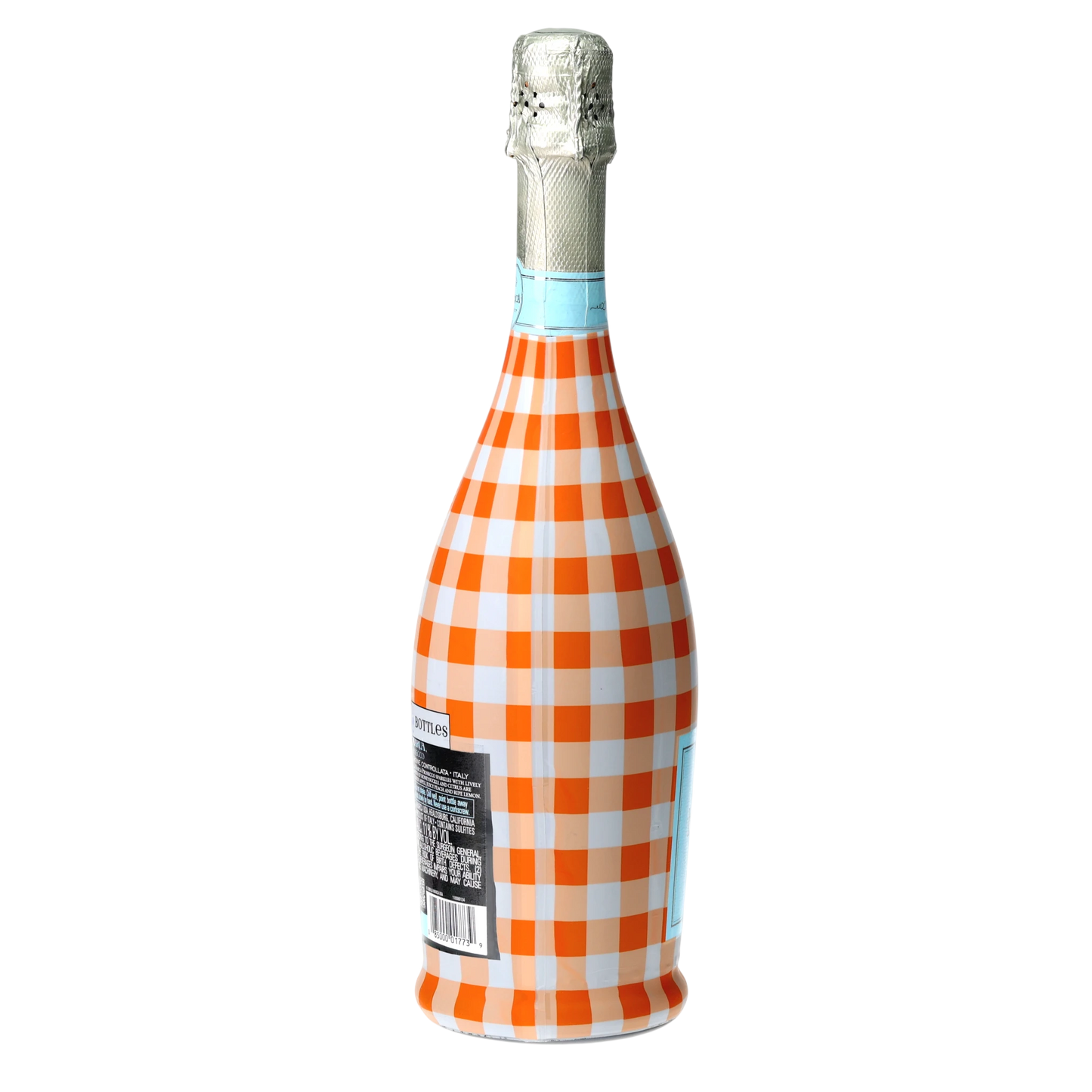 Beau Bottles Orange & White Gingham Prosecco Bottle Wrap