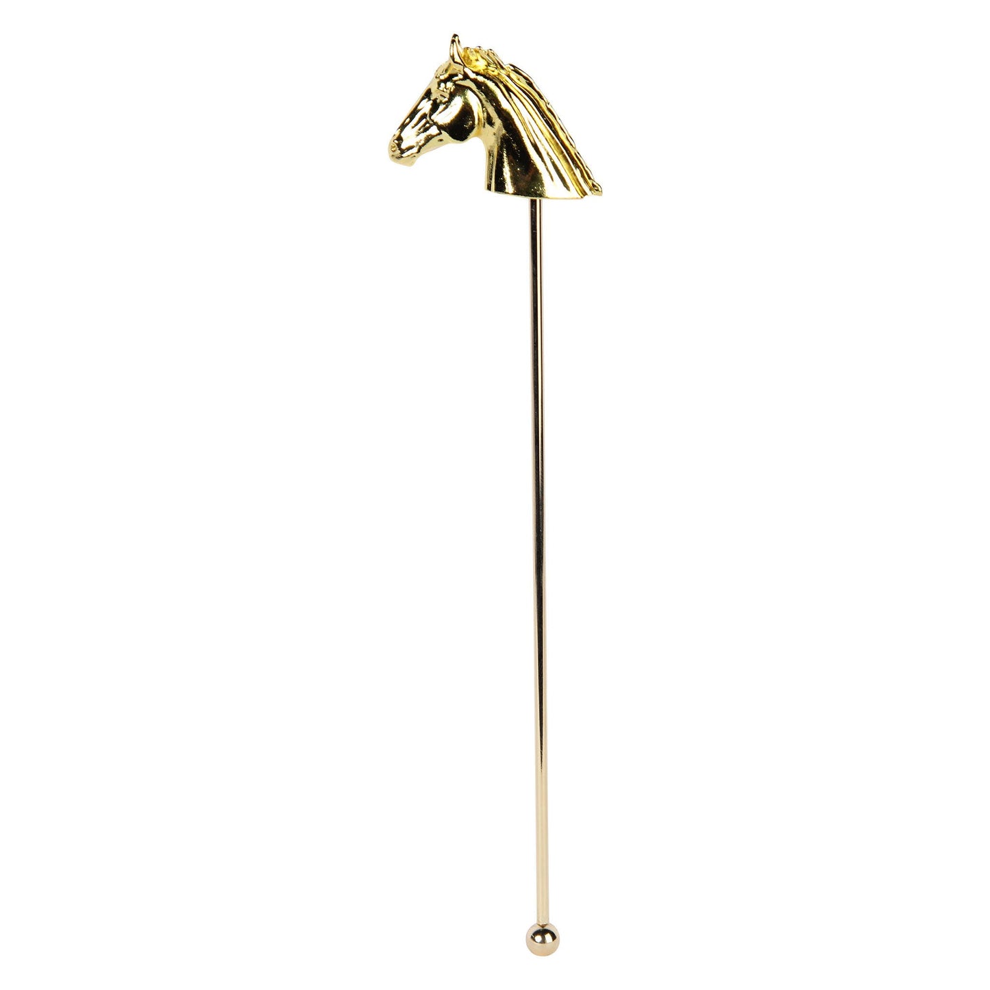 Stainless Steel Horse Head Cocktail Stirrer: Gold