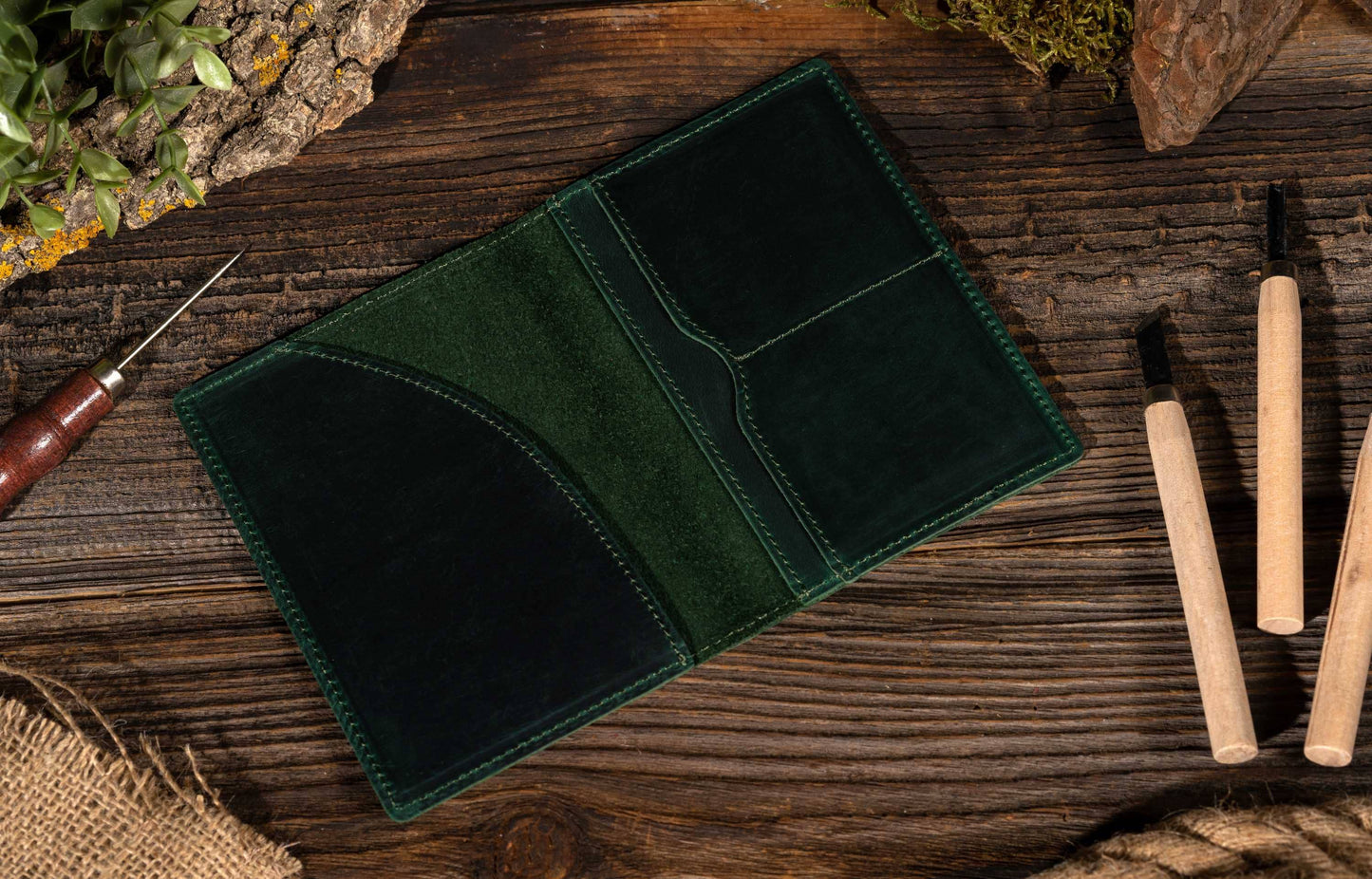 Passport Cover, Genuine Leather Passport Holder Case: Dark Brown