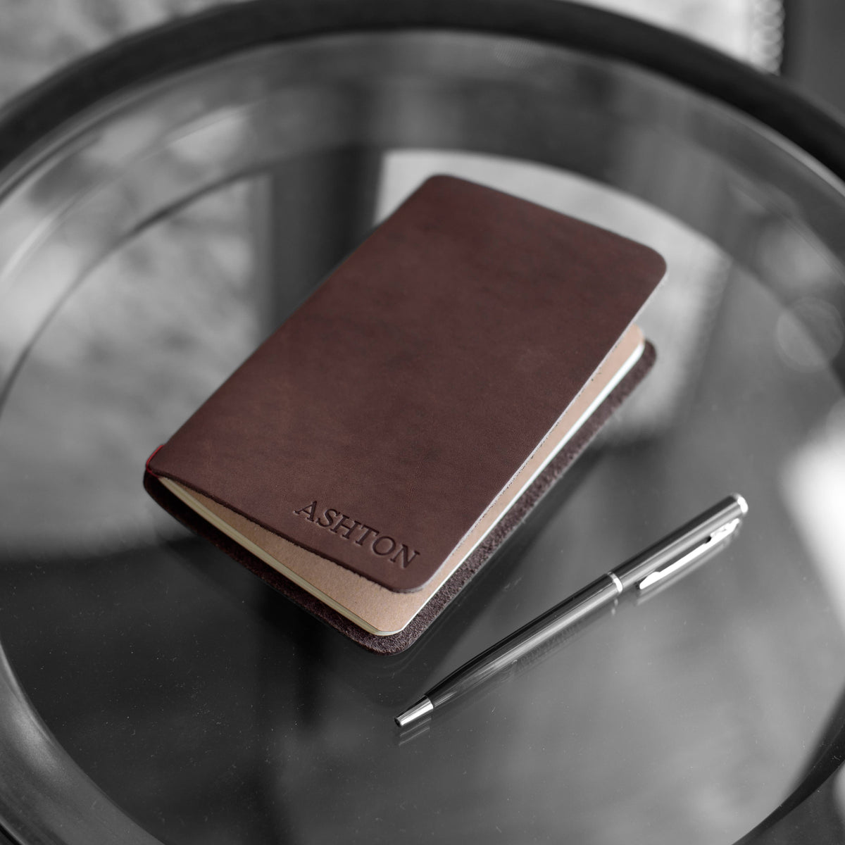 Journal Cover - Full Grain Leather - USA Made: Chocolate, No Logo/Blank