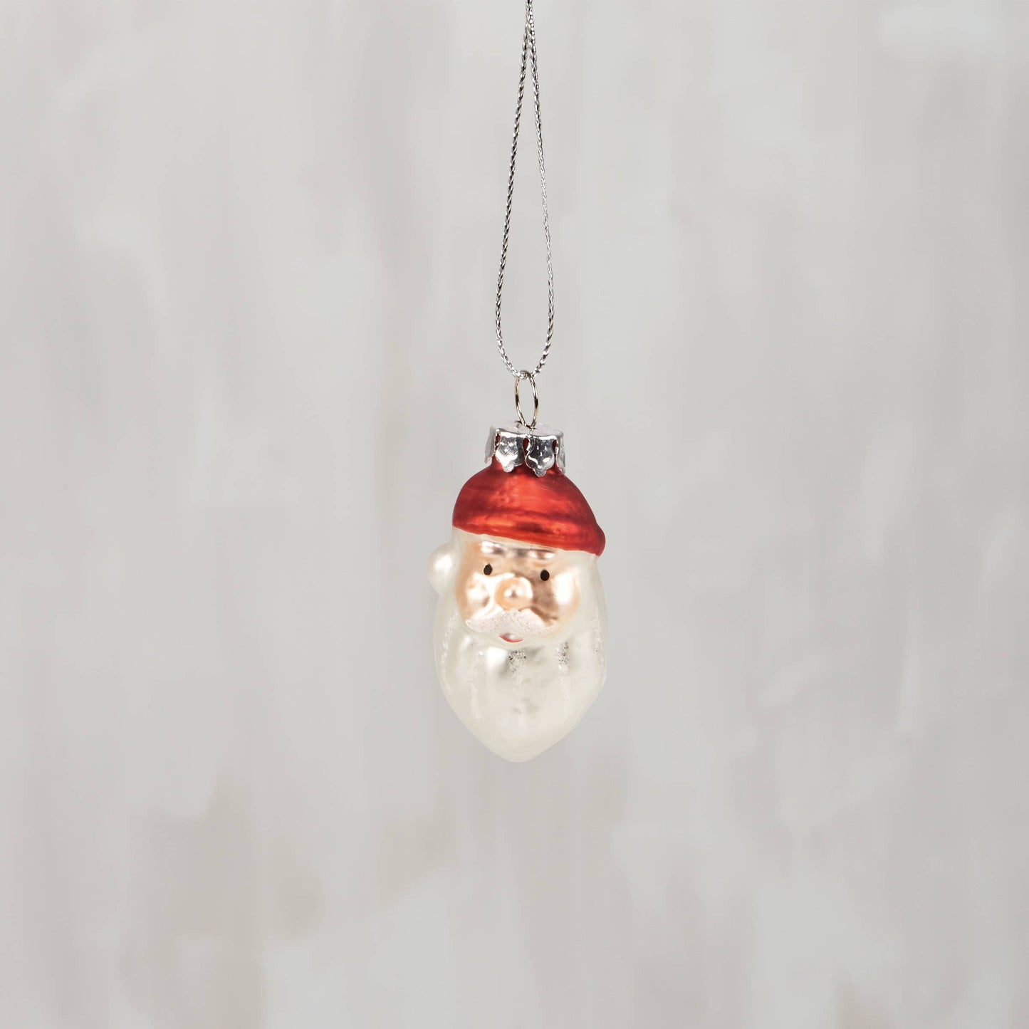 Glass Santa Ornament