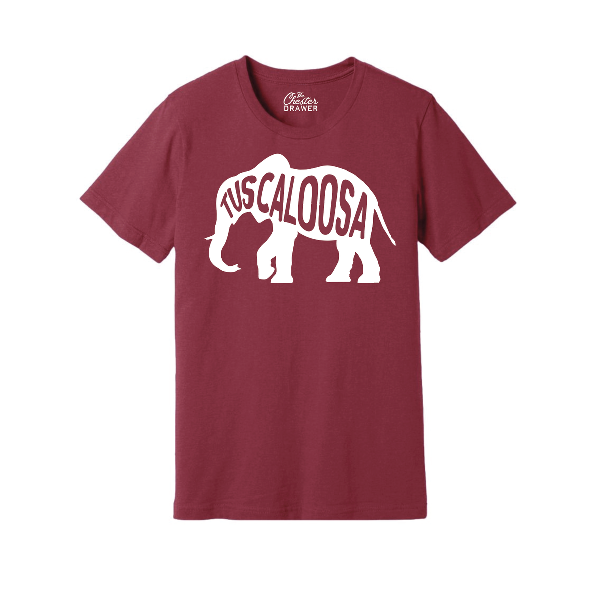 Tuscaloosa Elephant: Crimson + White, 2XLarge