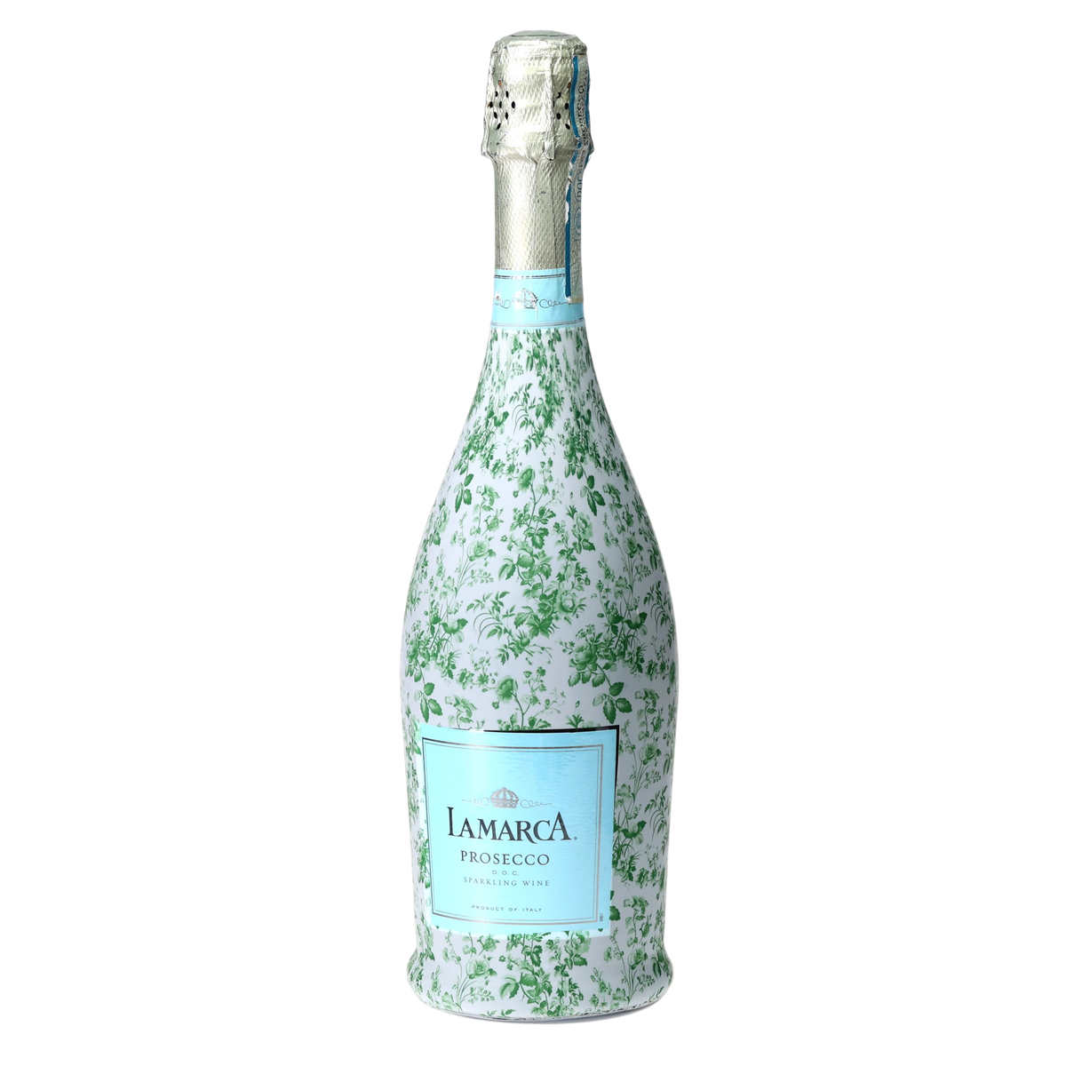Beau Bottles Grandmillennial Green Floral Prosecco Bottle Wrap