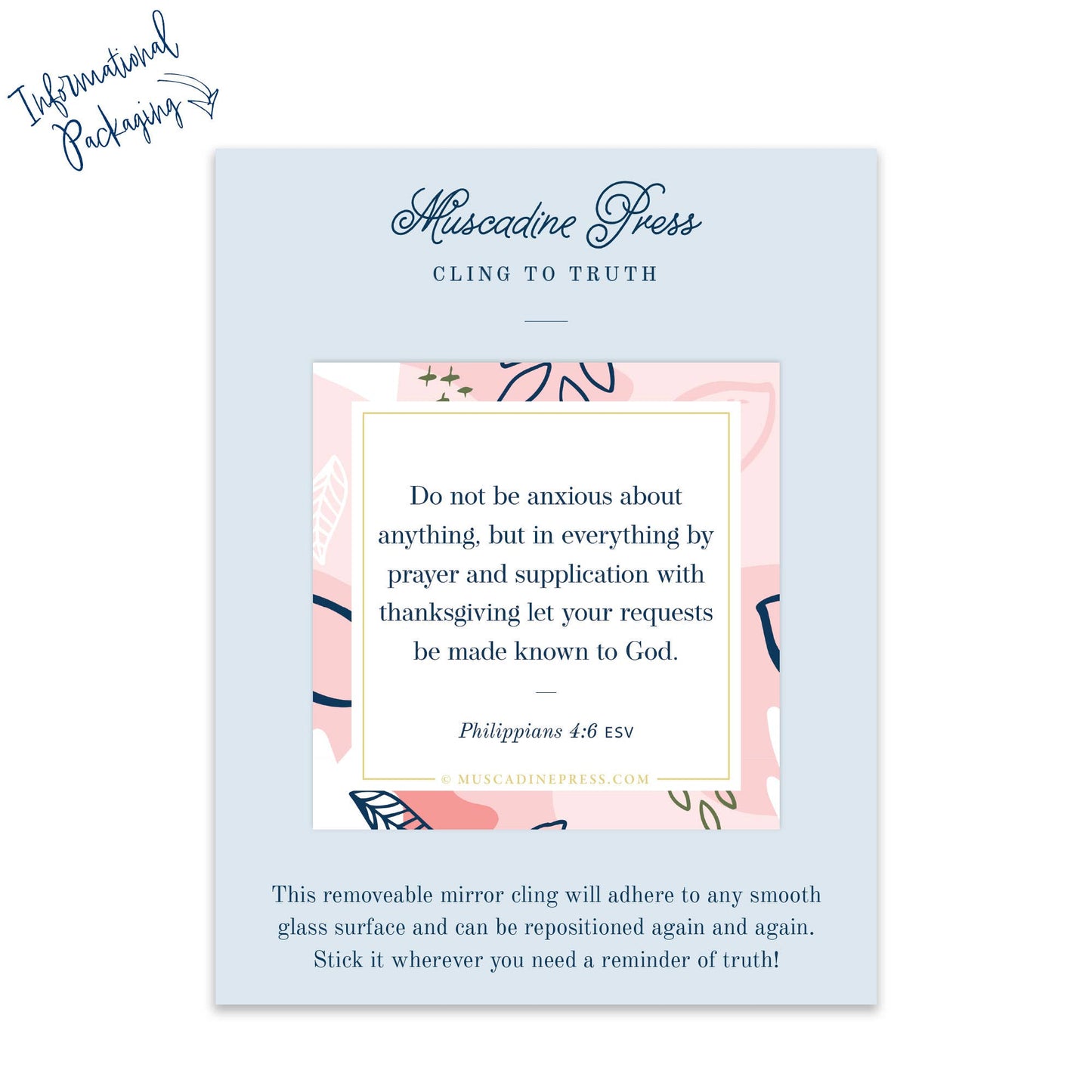 Scripture Mirror Cling, Do Not Be Anxious